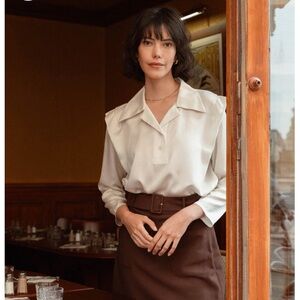 Darling, White Silk Blouse